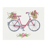 11" x 14" Bicycle with Flowers Poster Print Watercolor Look