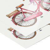 11" x 14" Bicycle with Flowers Poster Print #2 Watercolor Look