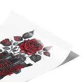 11" x 14" Victorian Gothic Black Boots with Red Roses Poster Print