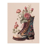 11" x 14" Victorian Gothic Boot with Roses Poster Print