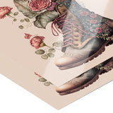 11" x 14" Victorian Gothic Boot with Roses Poster Print
