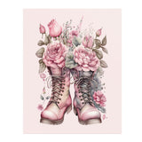 11" x 14" Victorian Gothic Pink Boots with Roses Poster Print