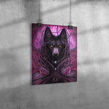 11x14 Purple Gothic Wolf Poster Print, Matte or Glossy