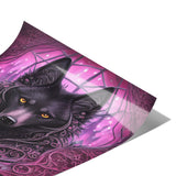 11x14 Purple Gothic Wolf Poster Print, Matte or Glossy