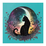 12 x 12 elestial Black Cat Print, Glossy or Matte Finish