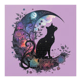 12 x 12 Celestial Black Cat Print, Glossy or Matte Finish