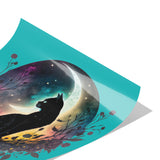12 x 12 elestial Black Cat Print, Glossy or Matte Finish