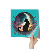 12 x 12 CELESTIAL BLACK CAT Print, Glossy or Matte Finish