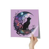 12 x 12 Celestial Black Cat Print, Glossy or Matte Finish