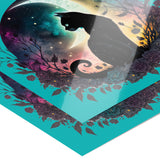 12 x 12 elestial Black Cat Print, Glossy or Matte Finish