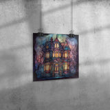 12" x 12" Gothic Stain Glass House