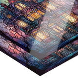 12" x 12" Gothic Stain Glass House