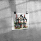 12" x 12" Gothic Victorian House Print