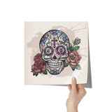 12" x 12" Sugar Skull Poster Print Día de los Muertos