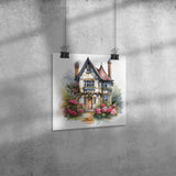 12" x 12" Victorian Gothic House Print