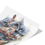 12" x 12" Victorian House Print