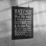 12" x 18" Irish Blessing Faux Chalkboard Poster Print