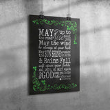 12" x 18" Irish Blessing Faux Chalkboard Poster Print
