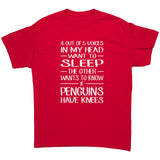 4 out of 5 Voices in my head want to sleep, the other wants to know if penguins have knees! Unisex T-Shirt