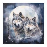 Beautiful Watercolor Look 12x12 WINTER WOLVES Poster Print, Matte or Glossy