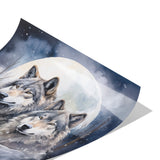 Beautiful Watercolor Look 12x12 WINTER WOLVES Poster Print, Matte or Glossy