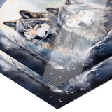Beautiful Watercolor Look 12x12 WINTER WOLVES Poster Print, Matte or Glossy