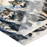Beautiful Watercolor Look 16x20 WINTER WOLVES Poster Print, Matte or Glossy