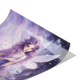 Beautiful Watercolor Look 12x12 PURPLE FAIRY Poster Print, Matte or Glossy