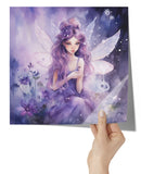 Beautiful Watercolor Look 12x12 PURPLE FAIRY Poster Print, Matte or Glossy