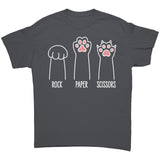 CAT Paws ROCK PAPER SCISSORS Unisex T-Shirt, Gildan Brand