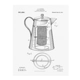 COFFEE PERCOLATOR 1910 Patent Reproduction Print 11x14, Coffee Shop Decor
