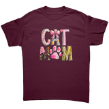 Cat_Mom_Colorful_Mom_Design_Unisex_T-Shi_Maroon_Front_Mockup.png