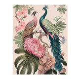 Chinoiserie Look PEACOCKS in Tree 11x14 PRINT POSTER