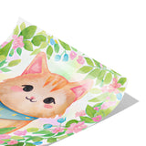 Cute Watercolor Style CAT Print 12" x 12" Matte or Glossy