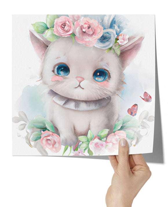 Cute Watercolor Style CAT Print 12