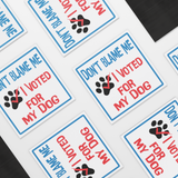 Dont_Blame_Me_I_Voted_for_My_Dog_Car_M_SquareCarMagnet_Scattered_Mockup.png