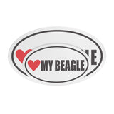 I Heart My BEAGLE Euro CAR MAGNET, Love My BEAGLE