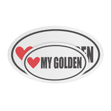 I Heart My GOLDEN Euro CAR MAGNET, Love My GOLDEN RETRIEVER