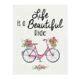 LIFE is a BEAUTIFUL RIDE 11x14 Poster, Bicycle, Bike, Floral
