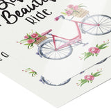 LIFE is a BEAUTIFUL RIDE 11x14 Poster, Bicycle, Bike, Floral