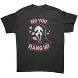 No You Hang Up Ghost Mask Halloween Unisex T-Shirt, Retro Worn Look Design