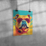 POP ART Look BULLDOG Wearing Sunglasses 11x14 PRINT POSTER