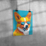 POP ART Look CORGI Wearing Sunglasses 11x14 PRINT POSTER