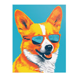 POP ART Look CORGI Wearing Sunglasses 11x14 PRINT POSTER