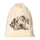 Peeking Dalmatian Drawstring Canvas Backpack