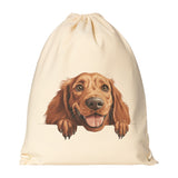 Peeking IRISH SETTER Drawstring Canvas Backpack