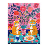 Pop Art Design CATS DRINKING TEA 11 x 14 Poster PRINT, Glossy or Matte
