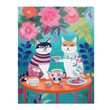 Pop Art Design CATS DRINKING TEA 11 x 14 Poster PRINT, Glossy or Matte