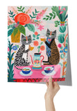 Pop Art Design CATS DRINKING TEA 11 x 14 Poster PRINT, Glossy or Matte