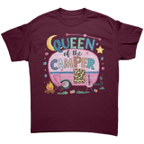 Queen_of_the_Camper_Unisex_T-Shirt_Camp_Maroon_Front_Mockup.png